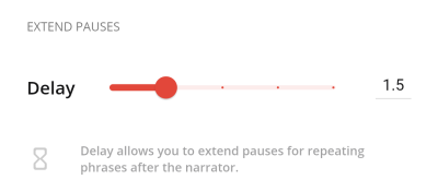 Camino delay settings screenshot.